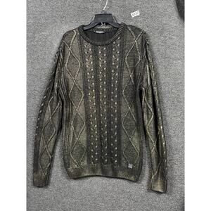 BARABAS Knit Sweater Mens Size 2XL Black Gold Long Sleeve Crew Neck Super Soft